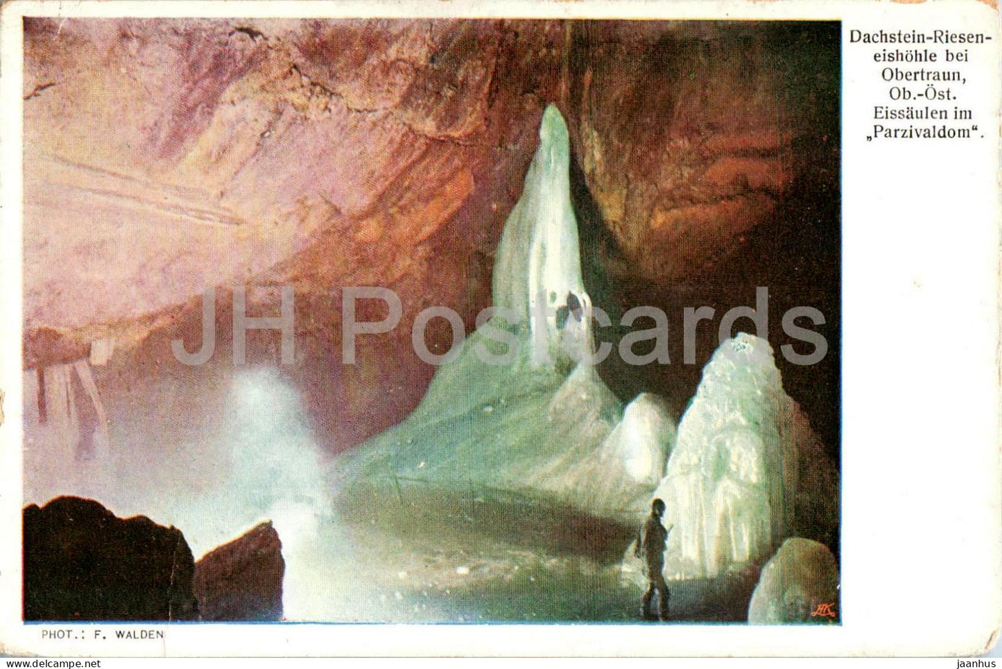 Dachstein Rieseneishohle bei Obertraun - Eissaulen im Parzivaldom - cave - old postcard - 1926 - Austria - used - JH Postcards