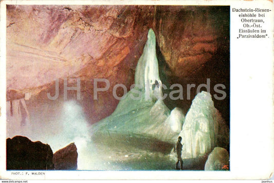 Dachstein Rieseneishohle bei Obertraun - Eissaulen im Parzivaldom - cave - old postcard - 1926 - Austria - used - JH Postcards