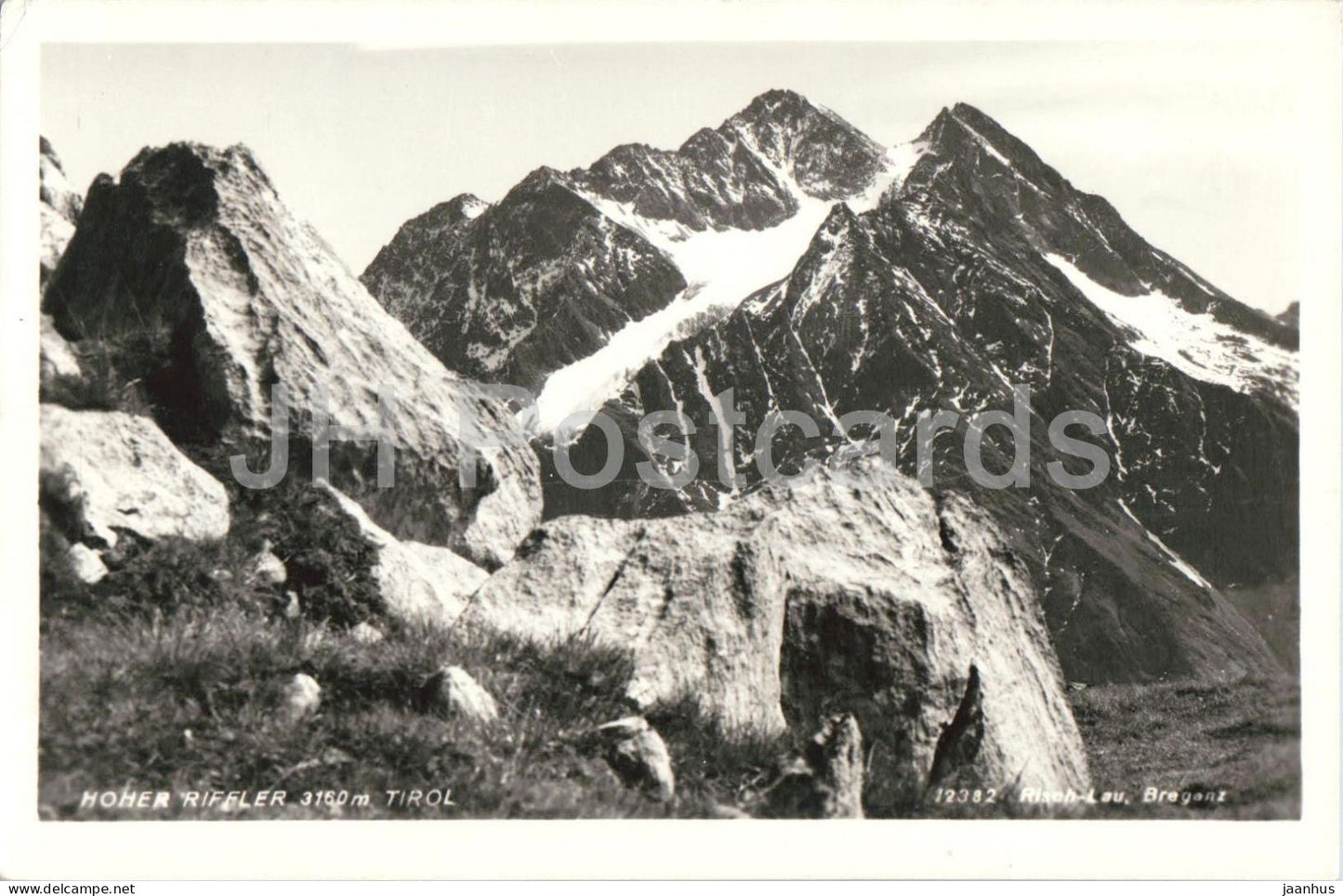 Hoher Riffler 3160 m - Tirol - high mountains - alpine peaks - 12382 - old postcard - 1957 - Austria - used - JH Postcards