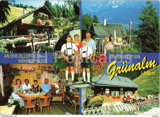 Jausenstation Grunalm 1800 m - an der Zillertaler Hohenstrasse - 1995 - Austria - used - JH Postcards