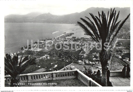 Palermo - Panorama del Porto - Harbour - Sicily - 5013 - old postcard - Italy - unused - JH Postcards