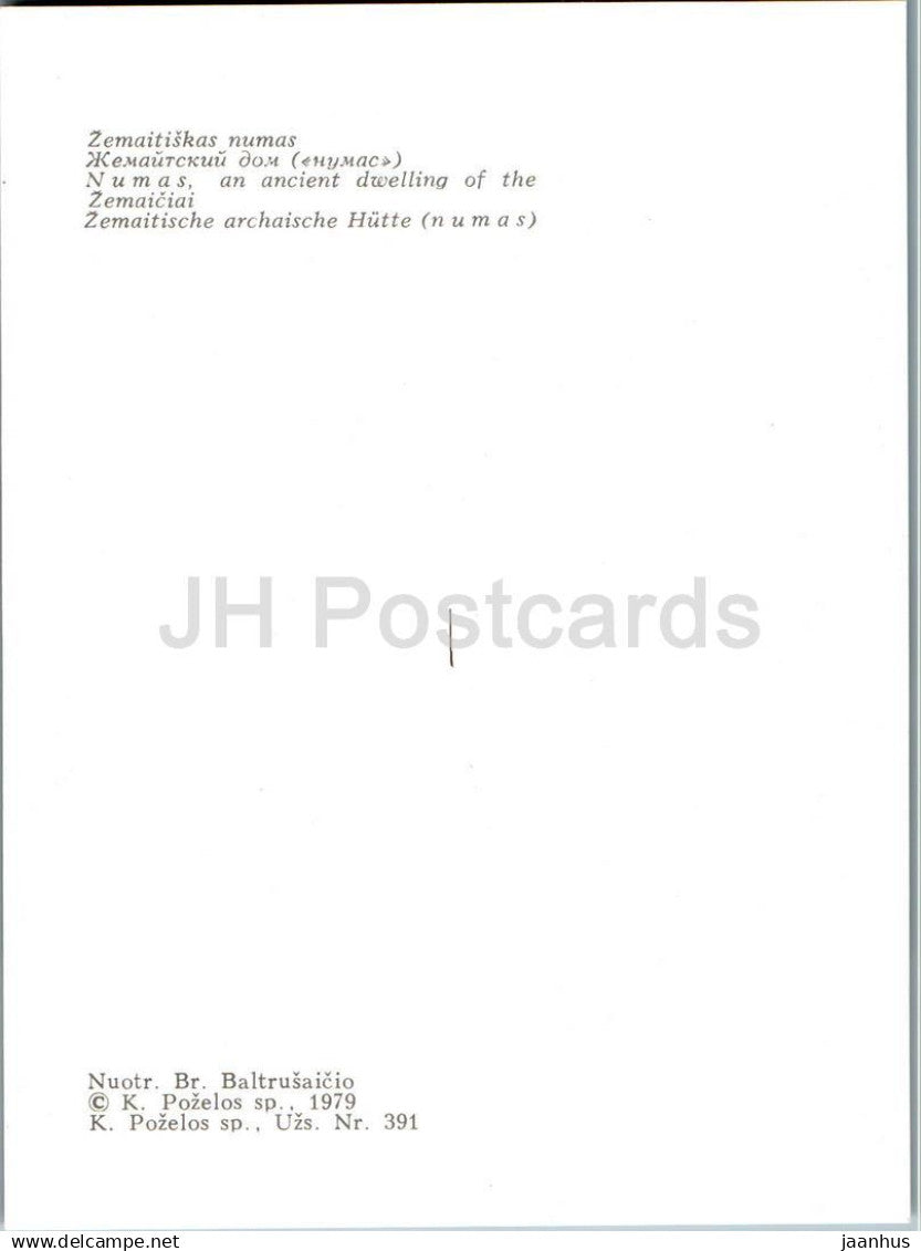 Musée ethnographique en plein air de Lituanie - une ferme de Zemaitija - 1979 - Lituanie URSS - inutilisé 