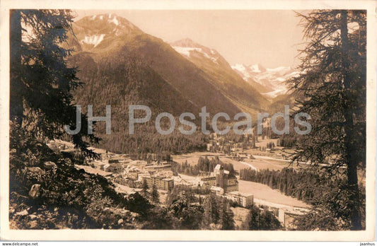 Pontresina mit Rosegtal - 1082 - old postcard - 1927 - Switzerland - used - JH Postcards