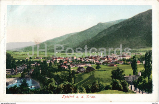 Spittal a. d. Drau - Town view - panorama - old postcard - 1910s - Austria - unused - JH Postcards