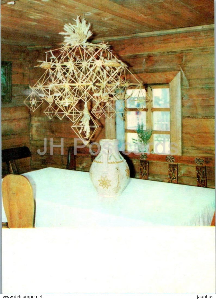 Open air Ethnographic Museum of Lithuania - wedding decoration in a farmhouse Aukstaitija 1979 - Lithuania USSR - unused - JH Postcards