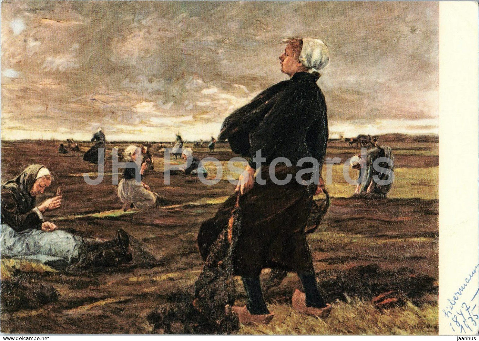 painting by Max Liebermann - Die Frau des Fischers - The Fishermans Wife - 885 - German art - Italy - unused - JH Postcards