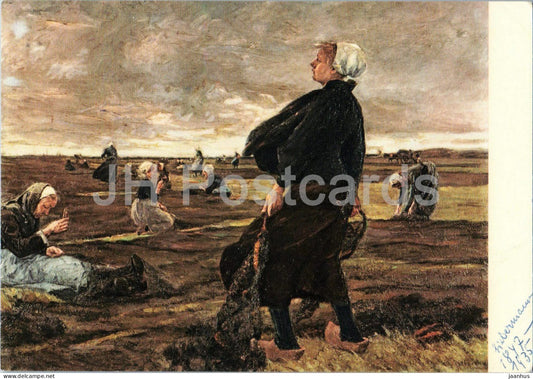 painting by Max Liebermann - Die Frau des Fischers - The Fishermans Wife - 885 - German art - Italy - unused - JH Postcards