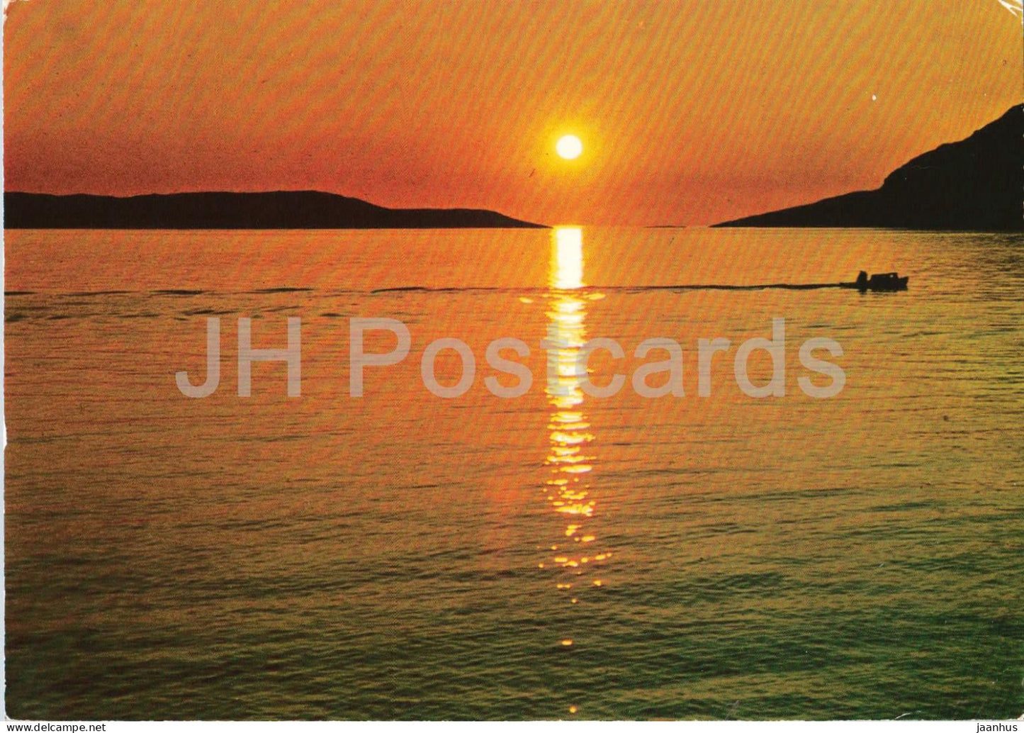 The Midnight sun at Hammerfest - sea - 1988 - Norway - used - JH Postcards