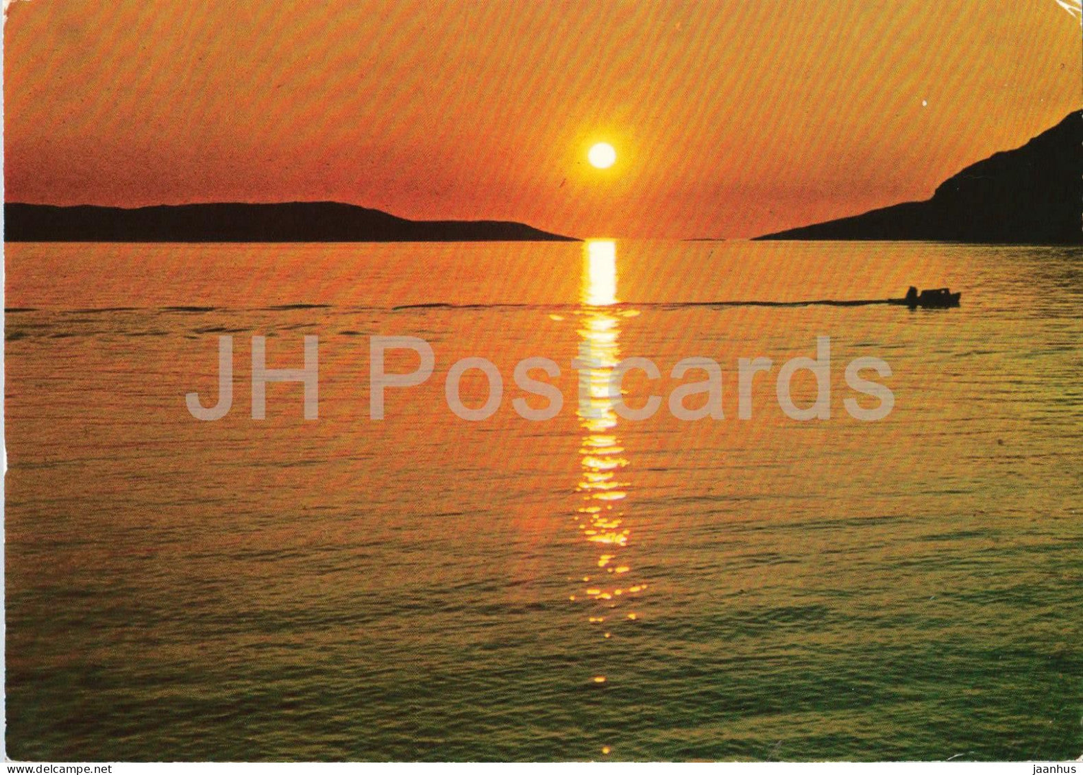 The Midnight sun at Hammerfest - sea - 1988 - Norway - used - JH Postcards