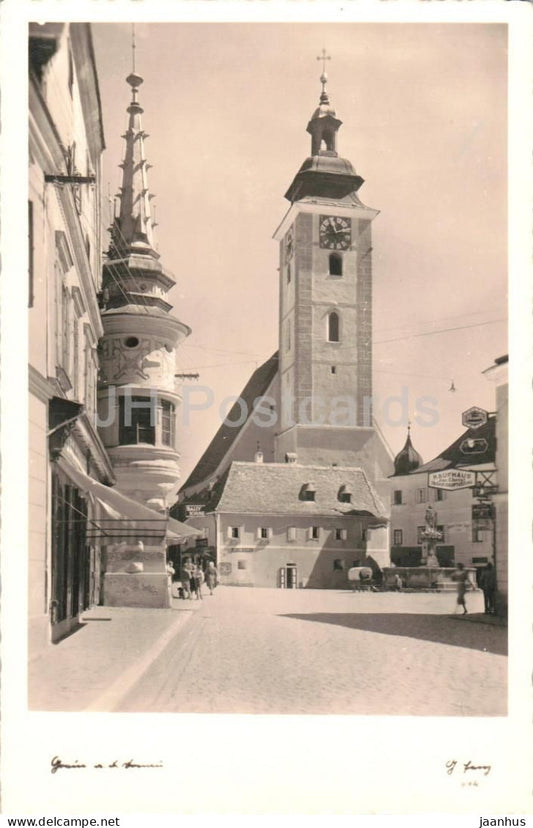 Grein an der Donau - Kirche - church - old postcard - 1941 - Austria - used - JH Postcards