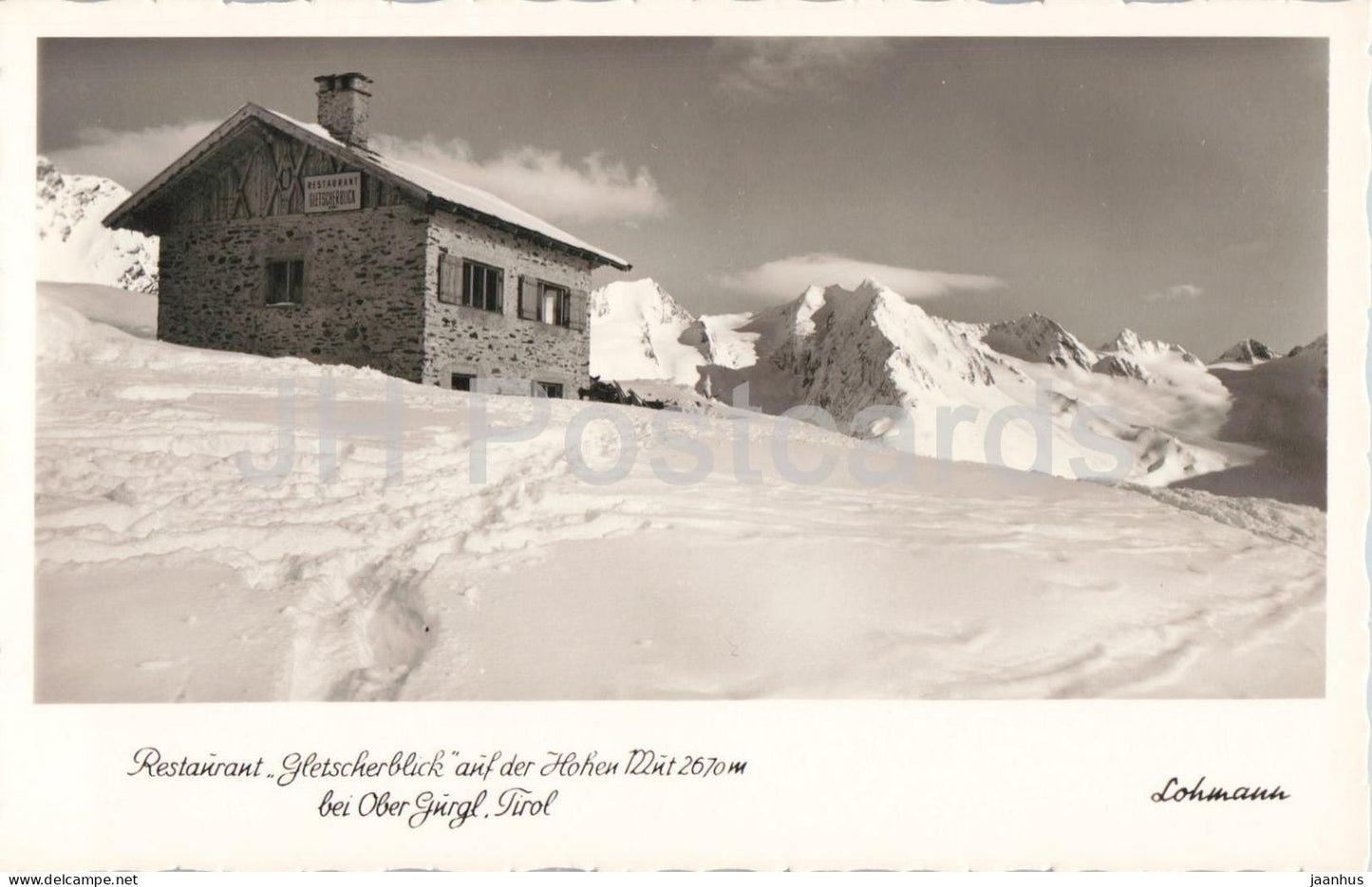 restaurant Gletscherblick - Hohe Mut - Lohmann - Alps - mountains - 8739 - old postcard - Austria - unused - JH Postcards