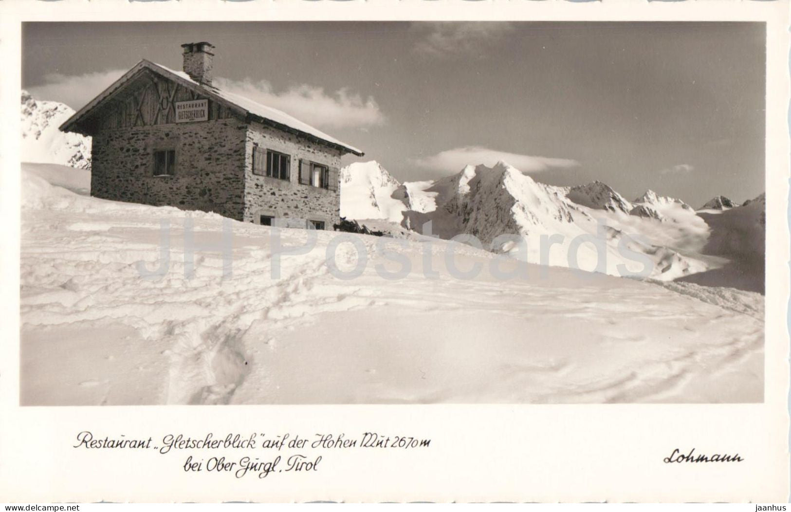 restaurant Gletscherblick - Hohe Mut - Lohmann - Alps - mountains - 8739 - old postcard - Austria - unused - JH Postcards