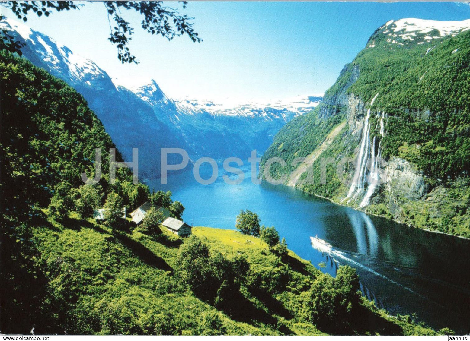 Norway - Geirangerfjord view from Skagefla towards The Seven Sisters - 2018 - Norway - used - JH Postcards