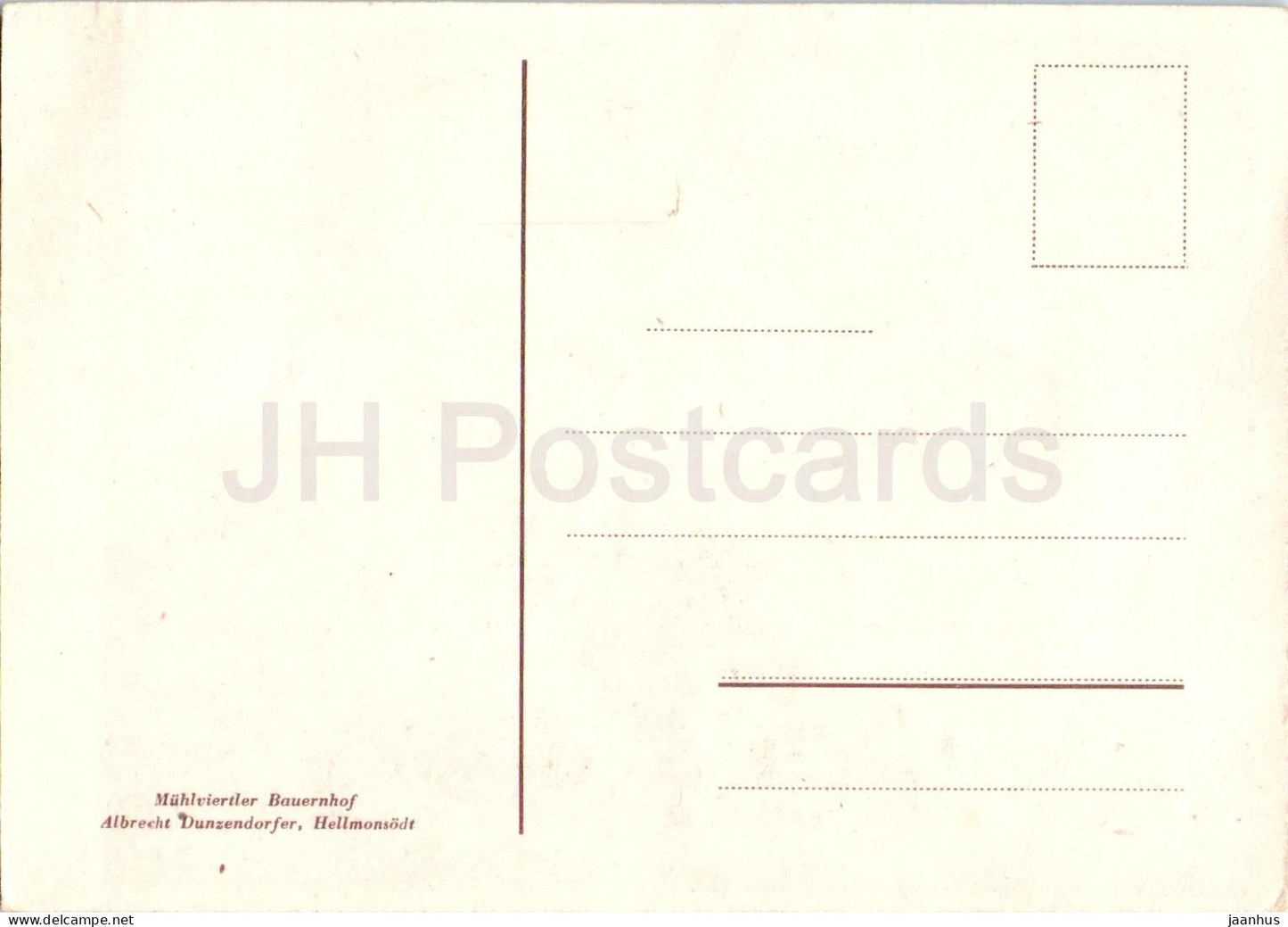Muhlviertler Bauernhof - Albrecht Dunzendorfer - Hellmonsodt - drawing - old postcard - Austria - unused