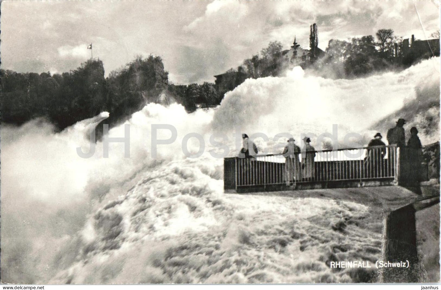 Rheinfall - Schweiz - waterfall - platform - old postcard - 1960 - Switzerland - used - JH Postcards