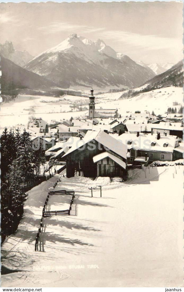 Fulpmes 940 m - Stubai Tirol - winter village - alpine valley - mountains - 1963 - Austria - used - JH Postcards