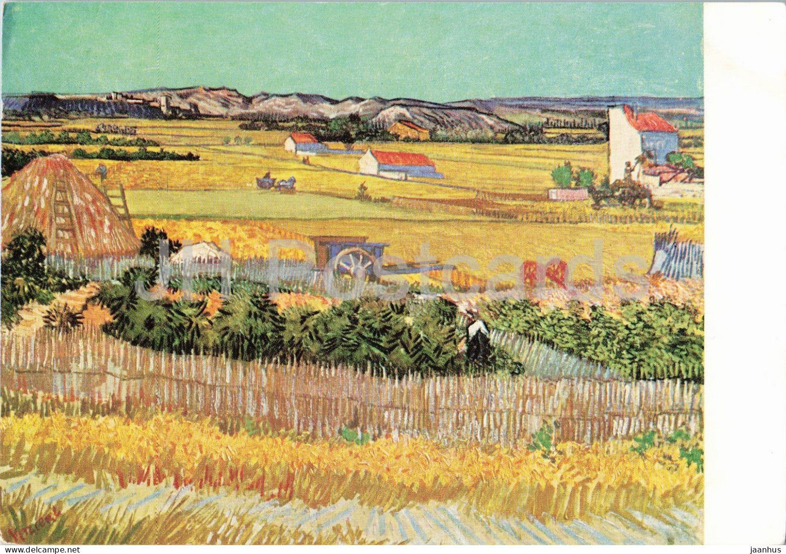 painting by Vincent van Gogh - Market Gardens at La Crau - Dutch art - 1965 - Germany - used - JH Postcards