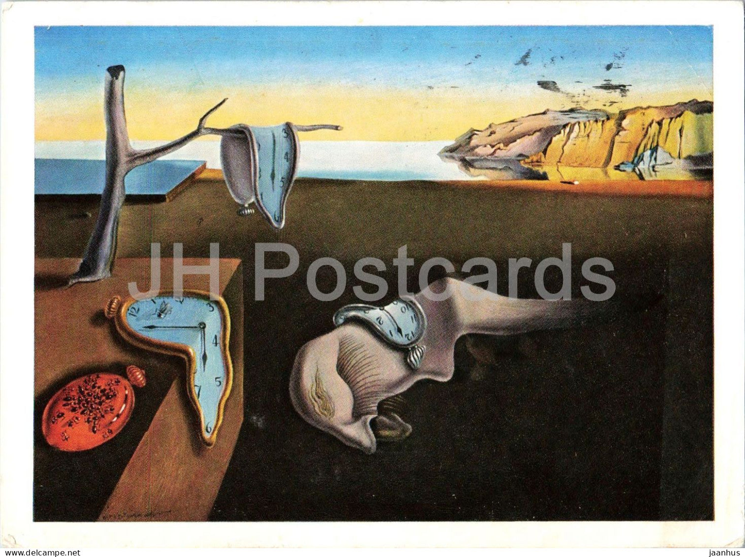 painting by Salvador Dali - The Persistence of Memory - Spanish art - 1961 - Germany - used - JH Postcards