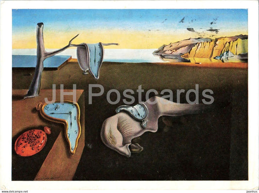 painting by Salvador Dali - The Persistence of Memory - Spanish art - 1961 - Germany - used - JH Postcards