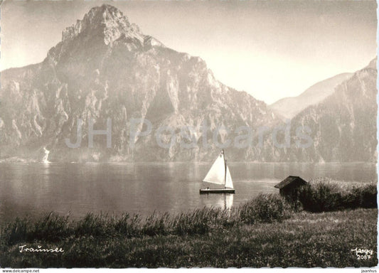 Traunsee - Traunsee Lake - lake - sailing boat - mountain landscape - 2087 - old postcard - Austria - unused - JH Postcards