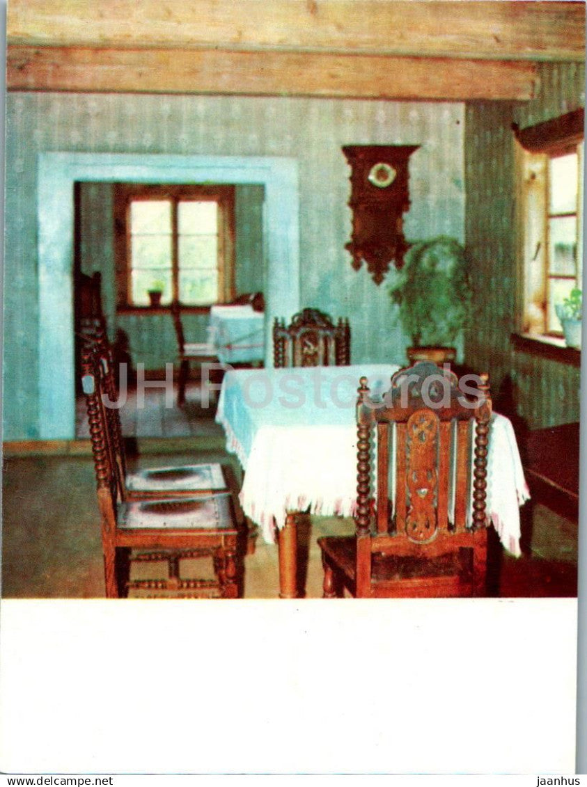 Open air Ethnographic Museum of Lithuania - a farmhouse from Zemaitija - interior - 1 - 1979 - Lithuania USSR - unused - JH Postcards