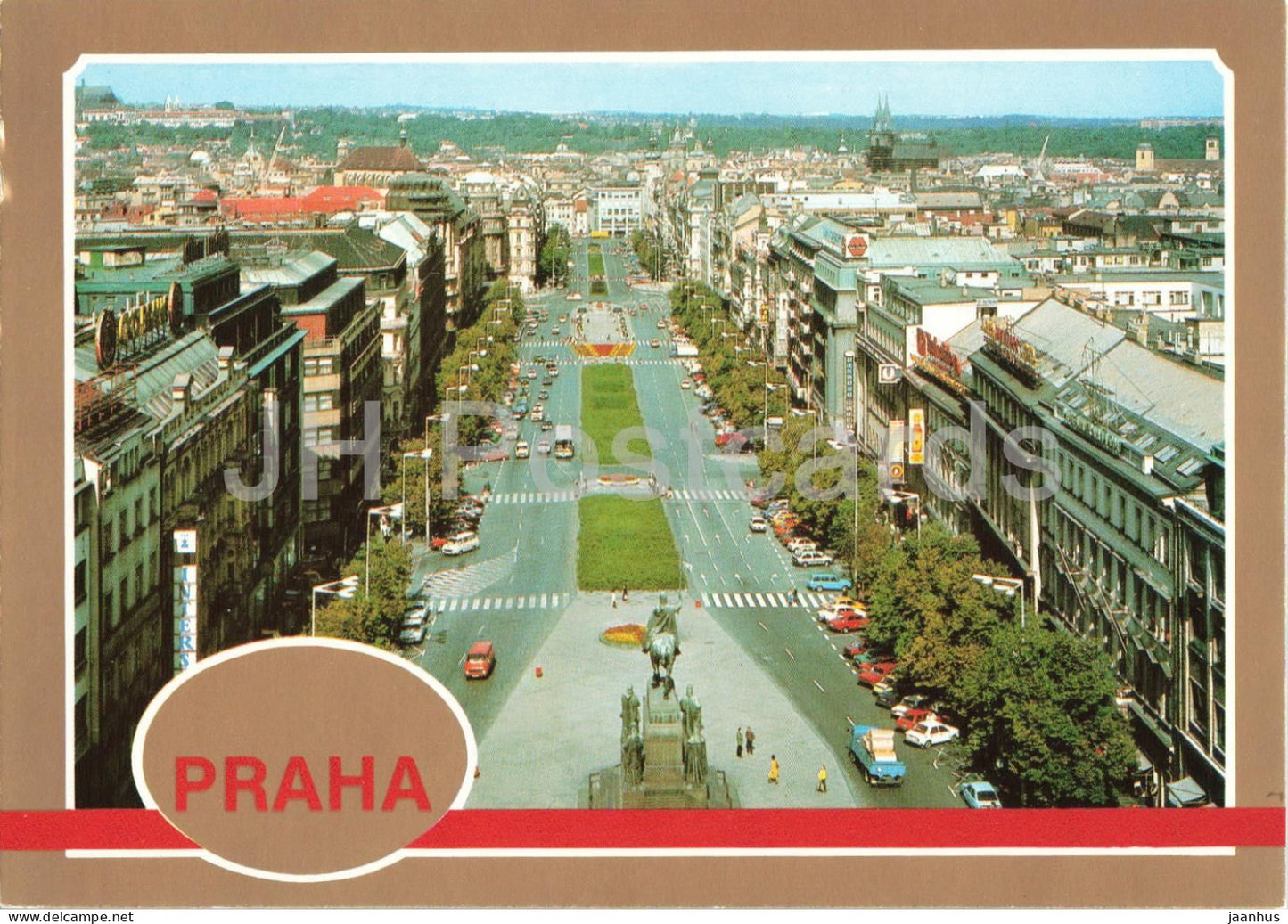 Praha - Prague - Vaclavske namesti - Wenceslas Square - city panorama - Czech Republic - Czechoslovakia - unused - JH Postcards