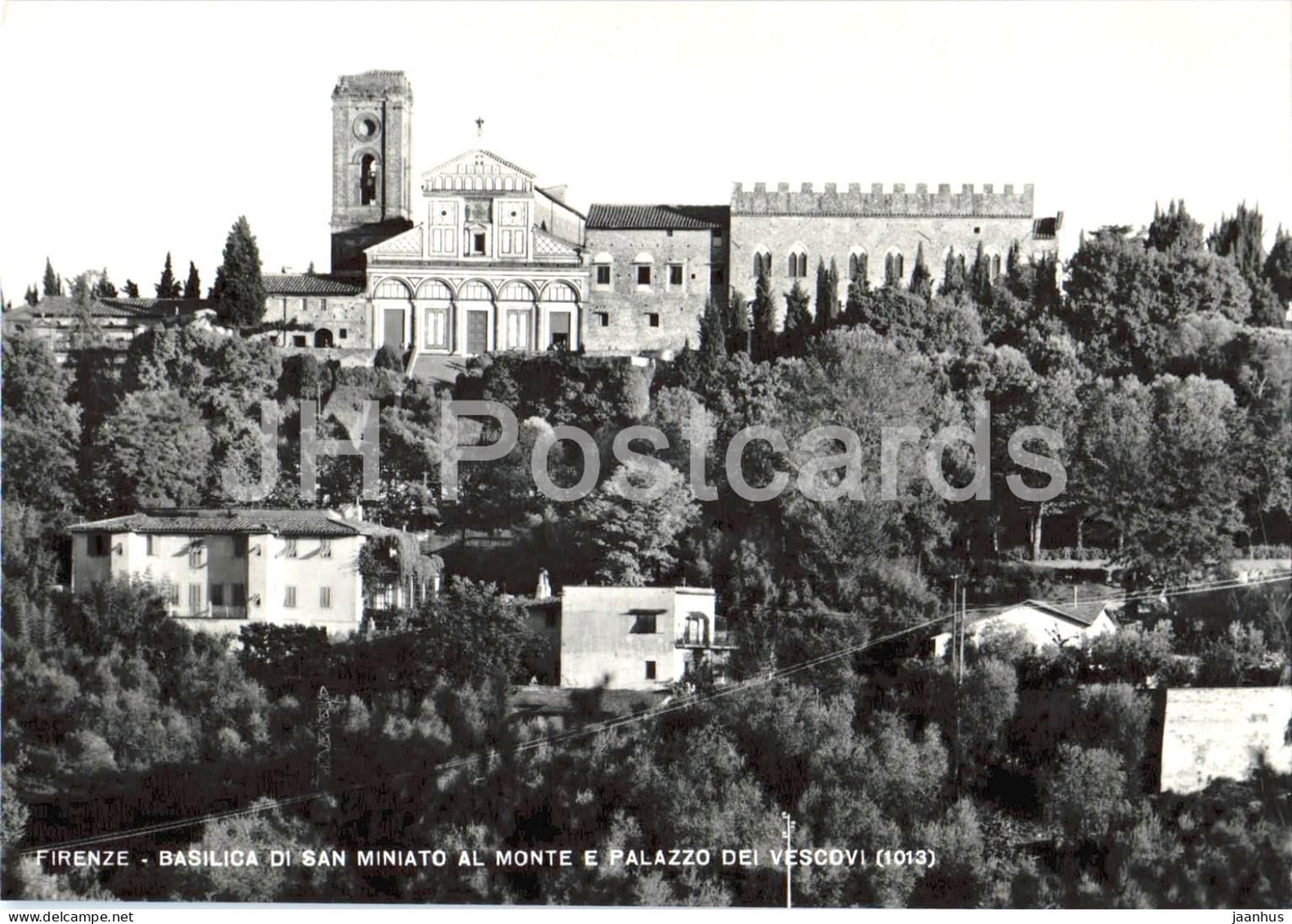Firenze - Florence - Basilica di San Miniato al Monte e Palazzo dei Vescovi - church - old postcard - 6 - Italy - unused - JH Postcards