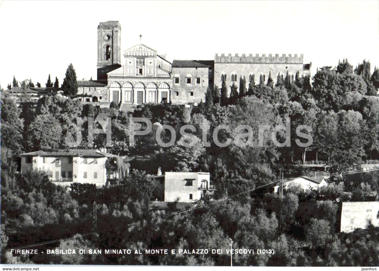 Firenze - Florence - Basilica di San Miniato al Monte e Palazzo dei Vescovi - church - old postcard - 6 - Italy - unused - JH Postcards