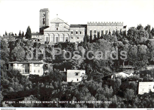 Firenze - Florence - Basilica di San Miniato al Monte e Palazzo dei Vescovi - church - old postcard - 6 - Italy - unused - JH Postcards