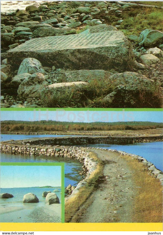 Solovetsky Island - Negotiation Stone - dam - postal stationery - 1989 - Russia USSR - unused - JH Postcards
