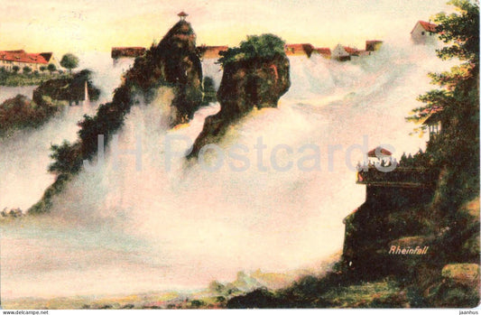 Rheinfall - waterfall - Schaffhausen - Schweiz Grutli Zentralfest 1914 - 9410 - old postcard - 1914 - Switzerland - used - JH Postcards