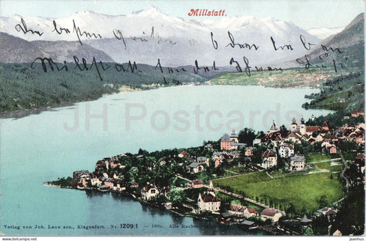 Millstatt - Lake - village - mountains - 1209/1 – old postcard - 1905 - Austria - used - JH Postcards