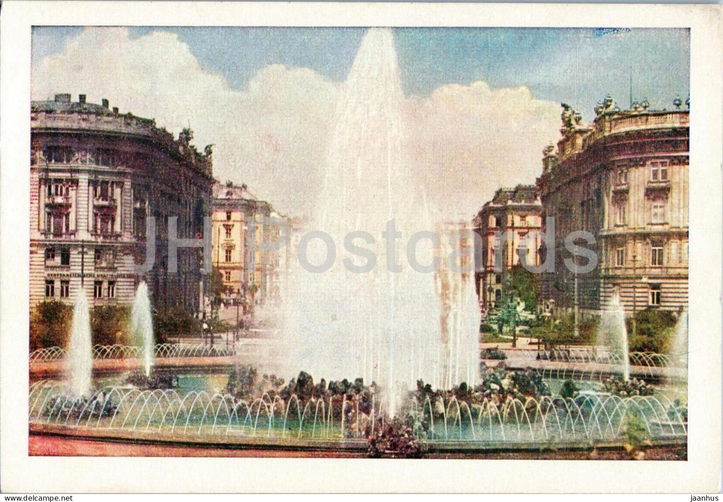Wien - Vienna - Schwarzenbergplatz mit Hochstrahlbrunnen - square - fountain - 2765 - old postcard - Austria - unused - JH Postcards