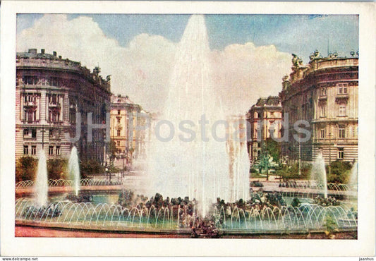 Wien - Vienna - Schwarzenbergplatz mit Hochstrahlbrunnen - square - fountain - 2765 - old postcard - Austria - unused - JH Postcards