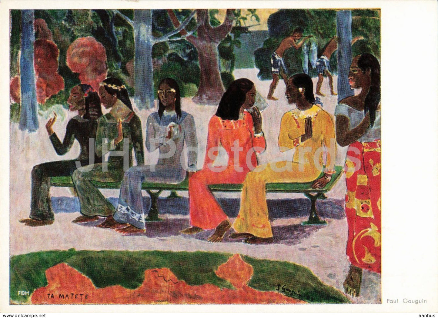 painting by Paul Gauguin - Ta Matete - French art - 11 - Germany - unused - JH Postcards