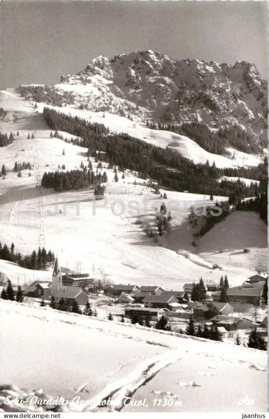 Jungholz i. Tirol 1130 m mit Sorgschrofen - Schi Abfahrt - ski resort - 1377 - Austria - unused - JH Postcards