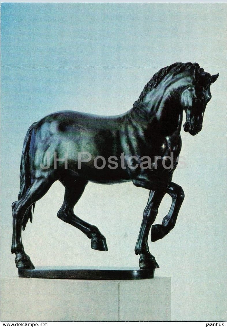 sculpture by Adriaen de Vries - Horse - bronze from 1610 - horse - art - Czechoslovakia - unused - JH Postcards