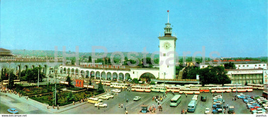 Simferopol - railway station - bus - Crimea - 1978 - Ukraine USSR - unused - JH Postcards