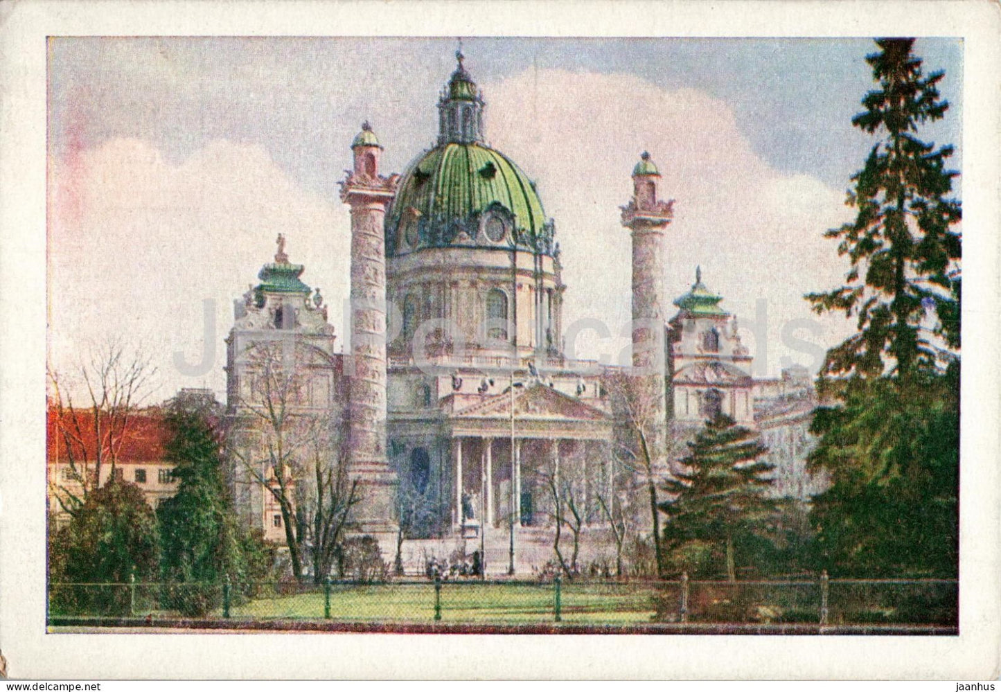 Wien - Vienna - Karlskirche - St. Charles Church - 2749 - old postcard - Austria - unused - JH Postcards