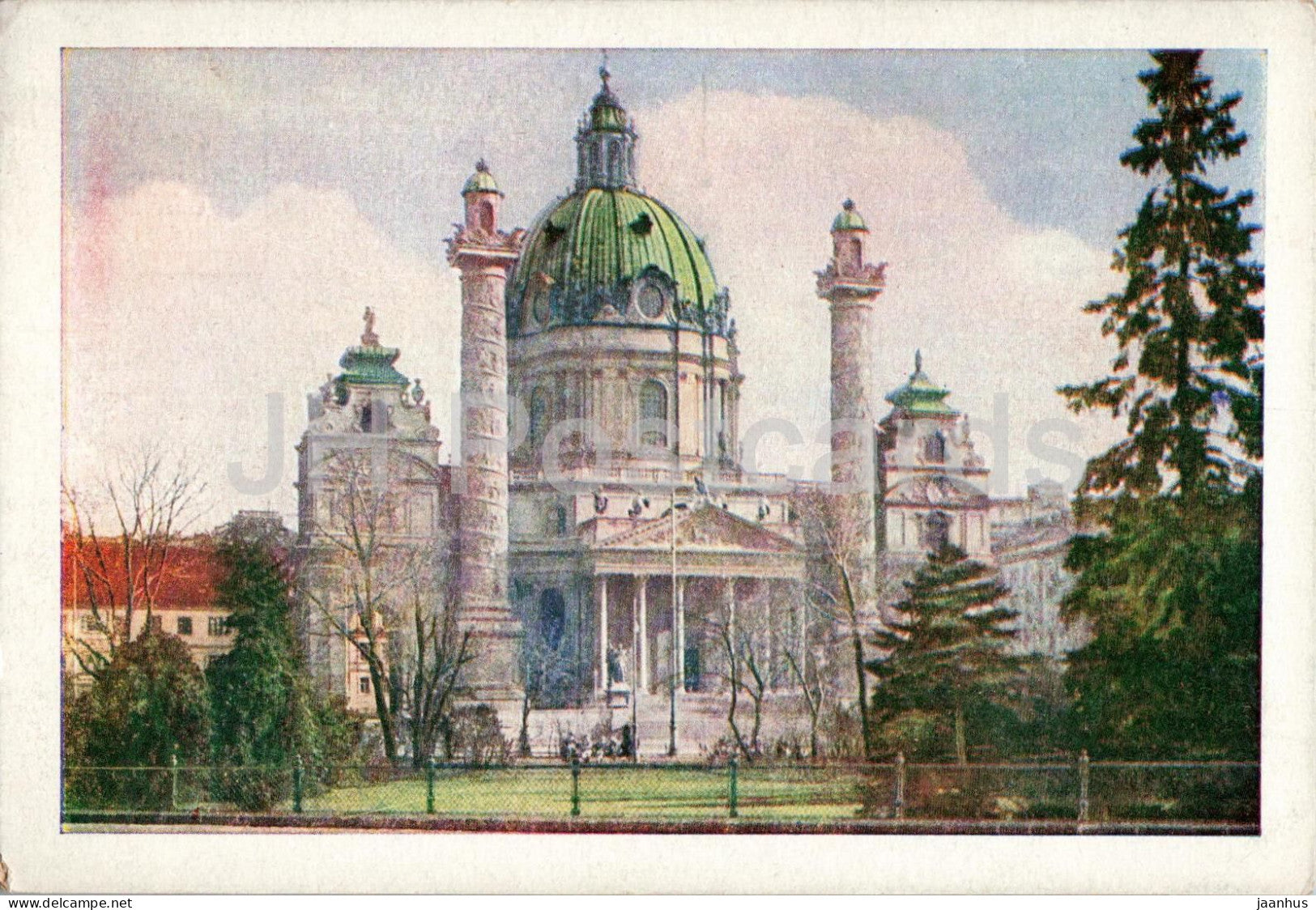 Wien - Vienna - Karlskirche - St. Charles Church - 2749 - old postcard - Austria - unused - JH Postcards