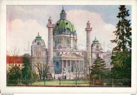 Wien - Vienna - Karlskirche - St. Charles Church - 2749 - old postcard - Austria - unused - JH Postcards