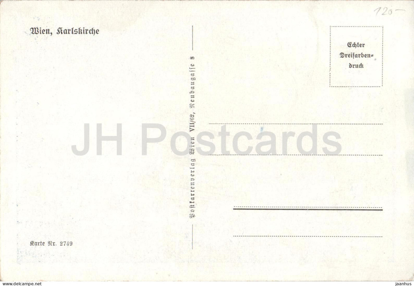 Wien - Vienna - Karlskirche - St. Charles Church - 2749 - old postcard - Austria - unused