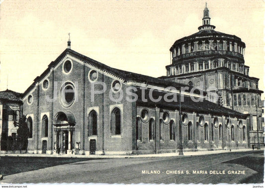 Milano - Milan - Chiesa di Santa Maria delle Grazie - church - architecture - old postcard - Italy - unused - JH Postcards