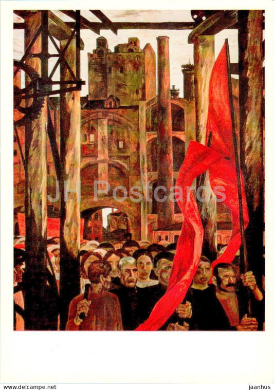 painting by A. Smolin - The Strike , 1905 - Russian art - 1982 - Russia USSR - unused - JH Postcards
