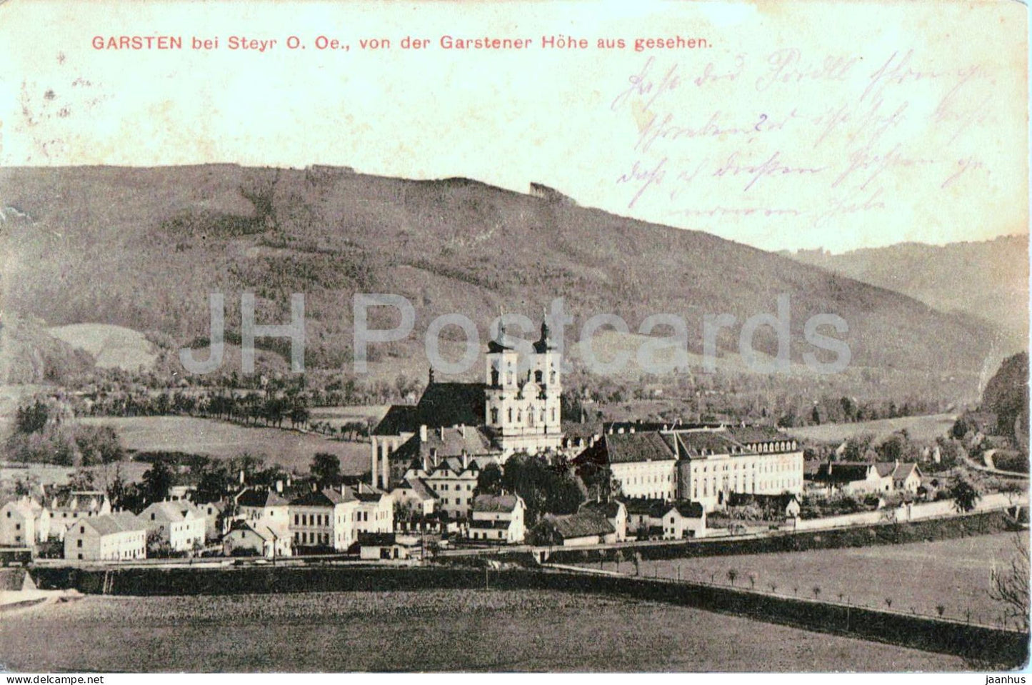 Garsten bei Steyr von der Garstener Hohe aus gesehen - old postcard - 1916 - Austria - used - JH Postcards