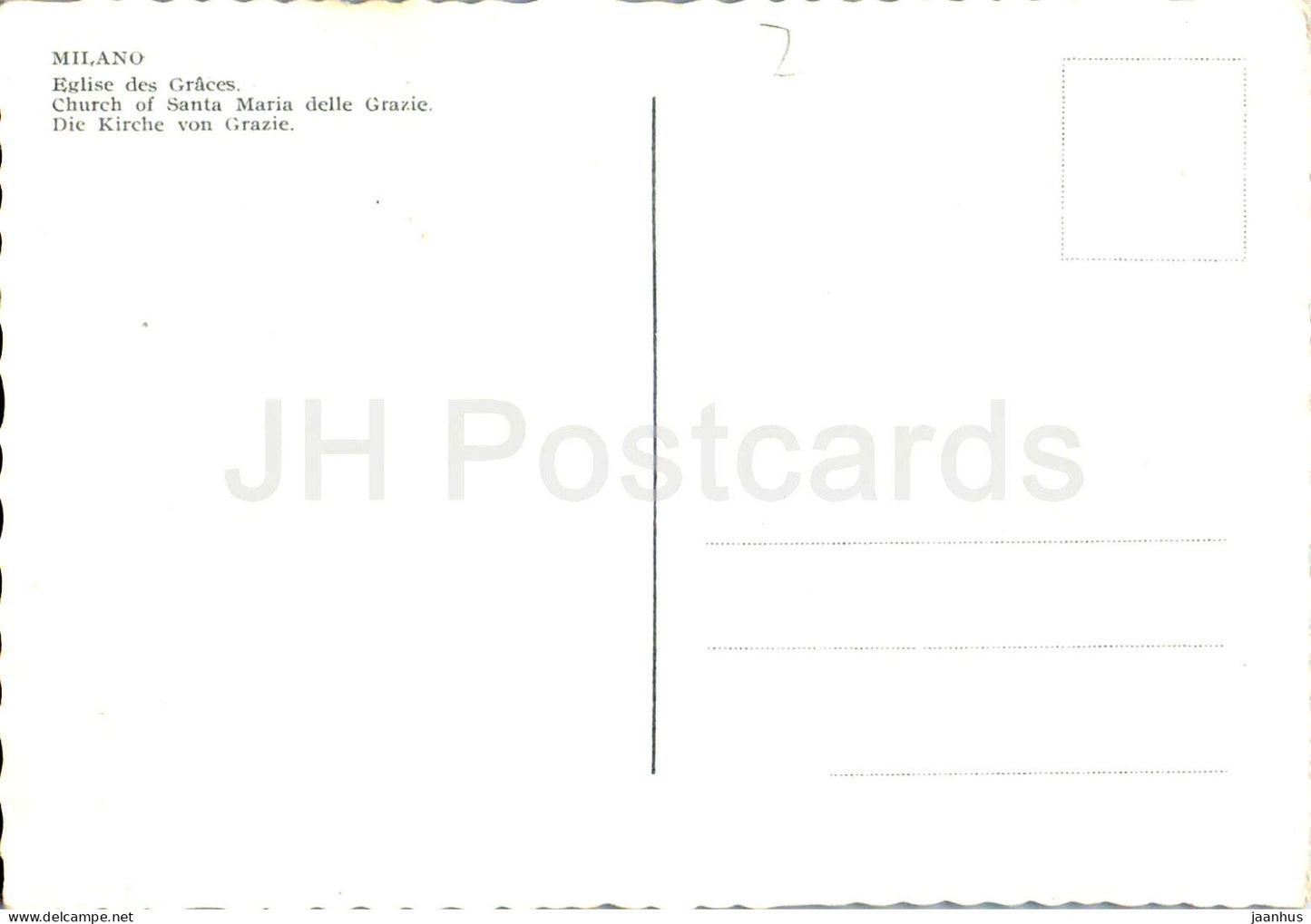 Milano - Milan - Chiesa di Santa Maria delle Grazie - church - architecture - old postcard - Italy - unused