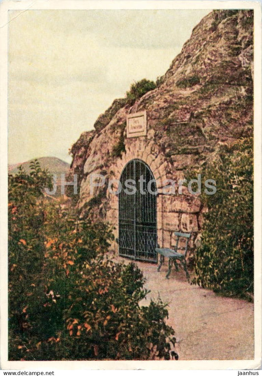 Pyatigorsk - Lermontov Grotto - cave - old postcard - 1951 - Russia USSR - unused - JH Postcards