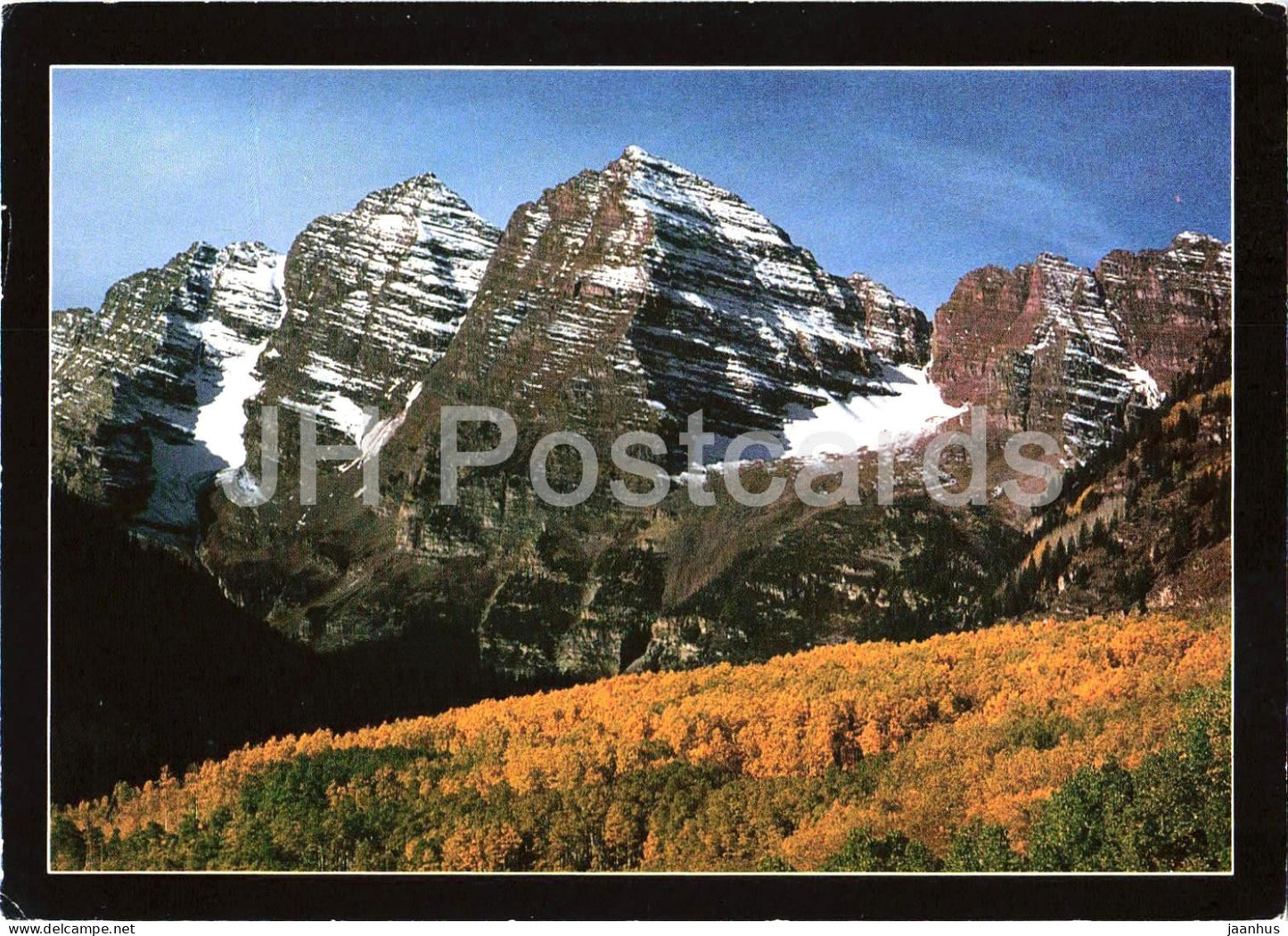 The Maroon Bells Colorado Rockies - mountains - 1992 - USA - used - JH Postcards