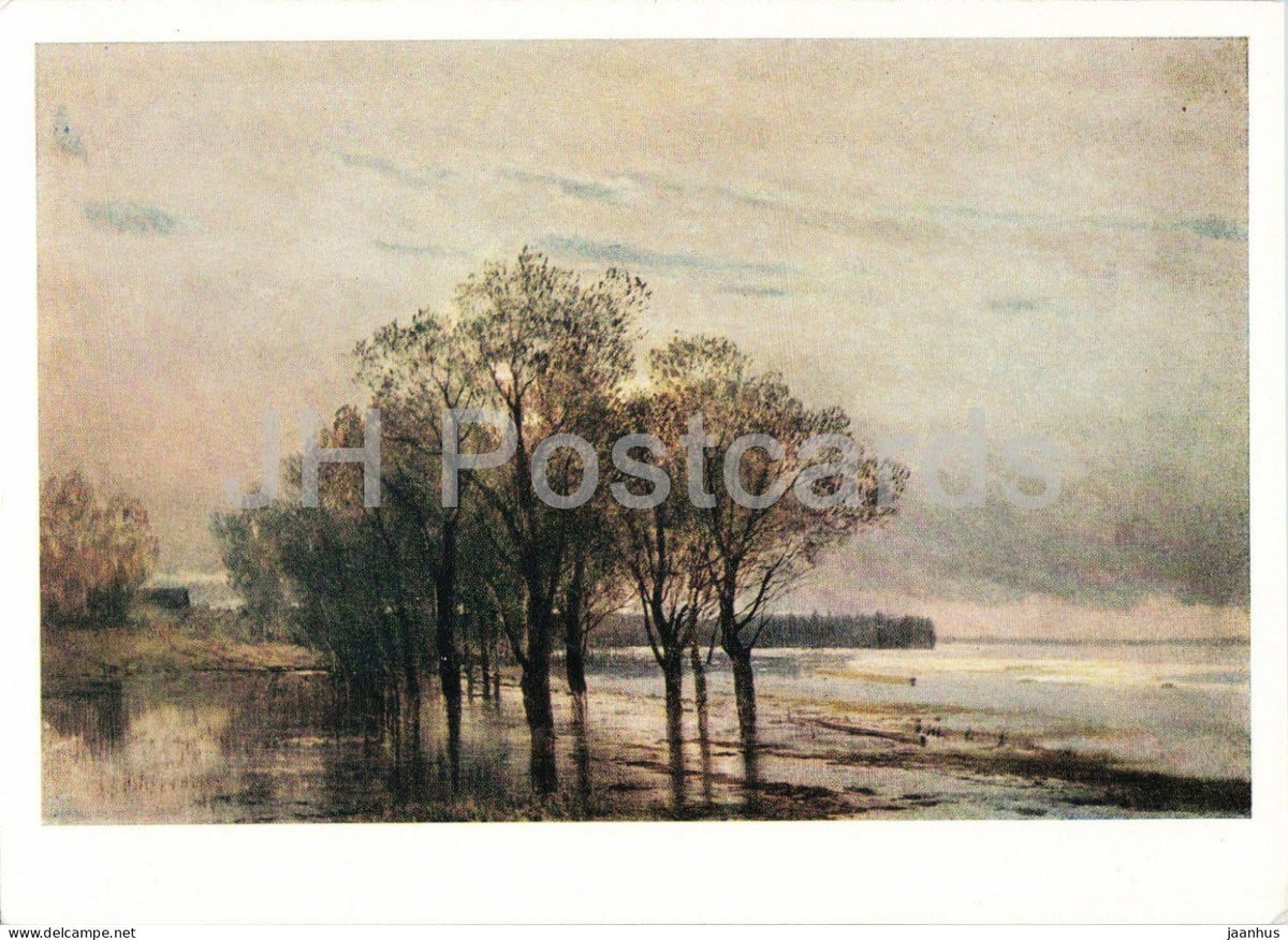 painting by Aleksey Savrasov - Spring Flood - Russian art - 1962 - Russia USSR - unused - JH Postcards