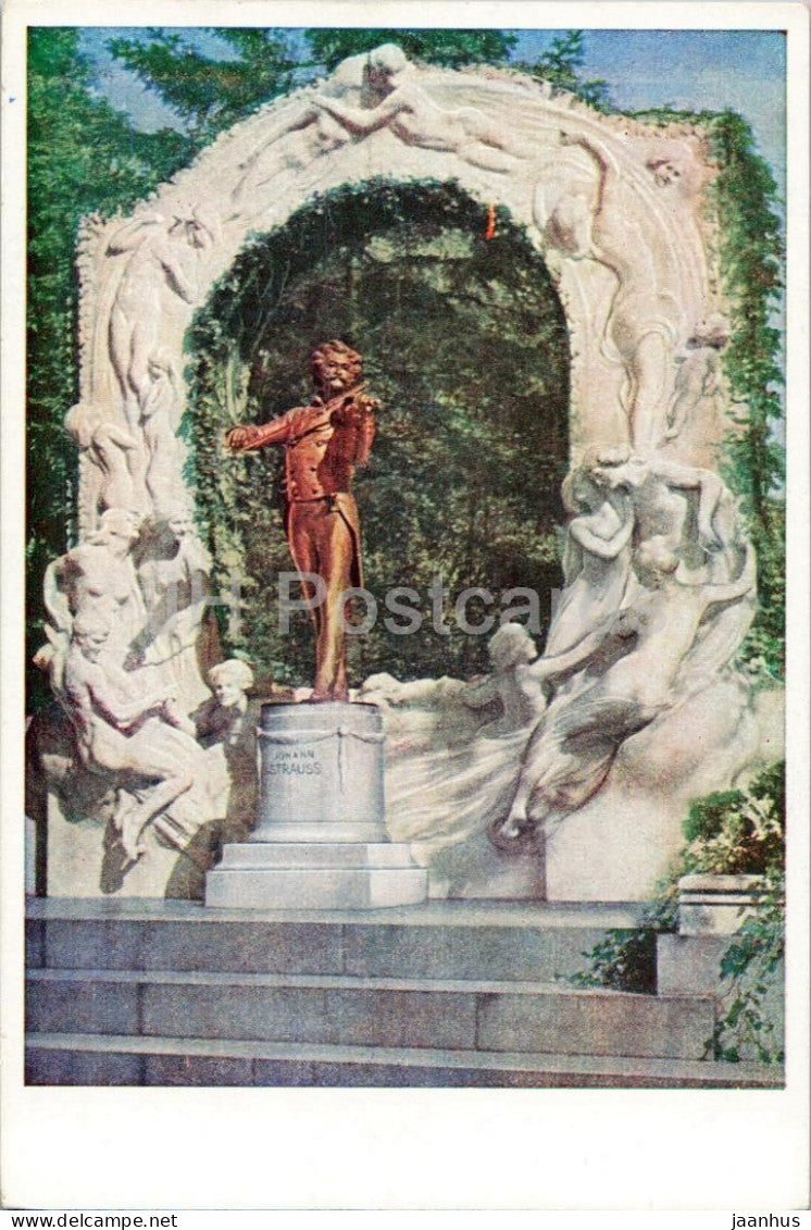 Wien - Vienna - Stadtpark - Austrian composer Johann Strauss Denkmal - monument - 2757 - old postcard - Austria - unused - JH Postcards